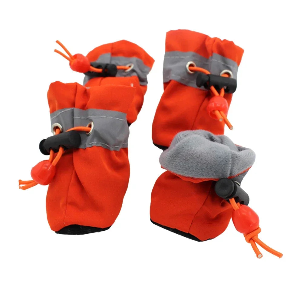 4PCS Puppy Waterproof Hiking Slipper Boots Durable Dog Shoes For Small And Medium Sized Dogs
