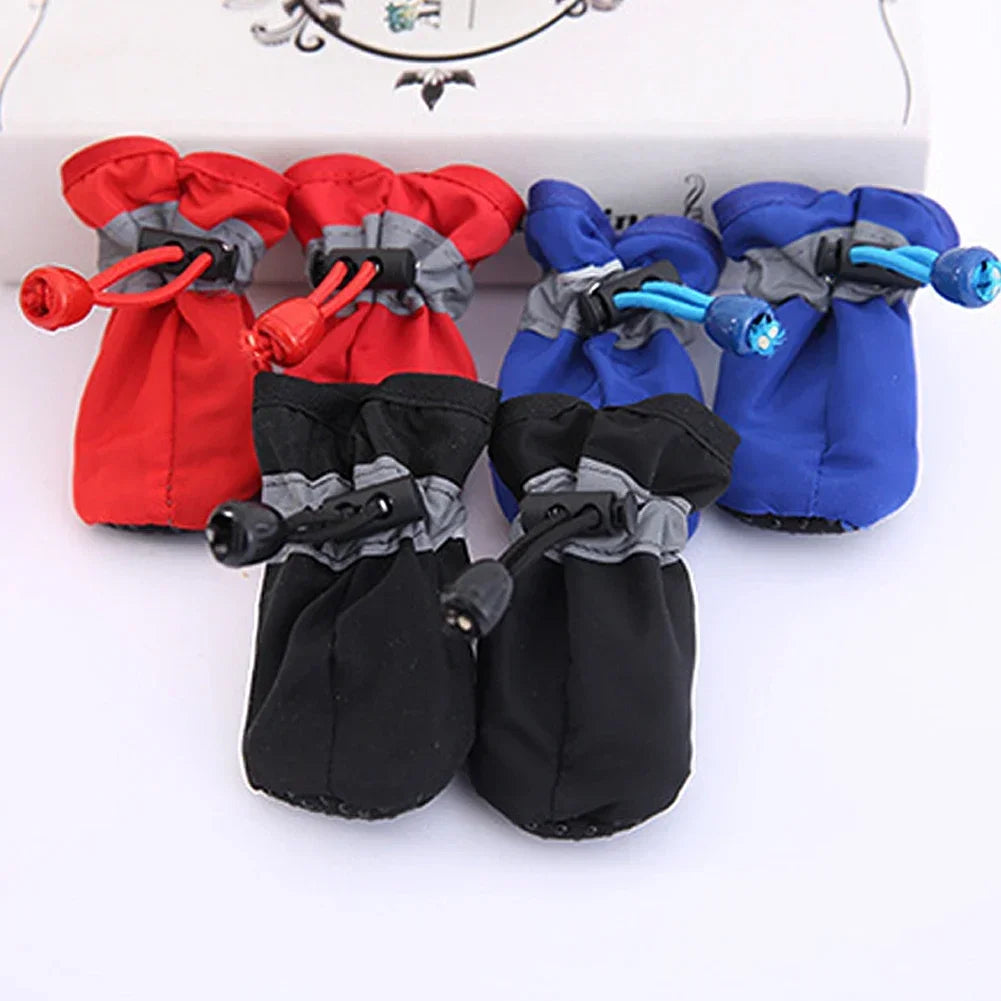 4PCS Puppy Waterproof Hiking Slipper Boots Durable Dog Shoes For Small And Medium Sized Dogs