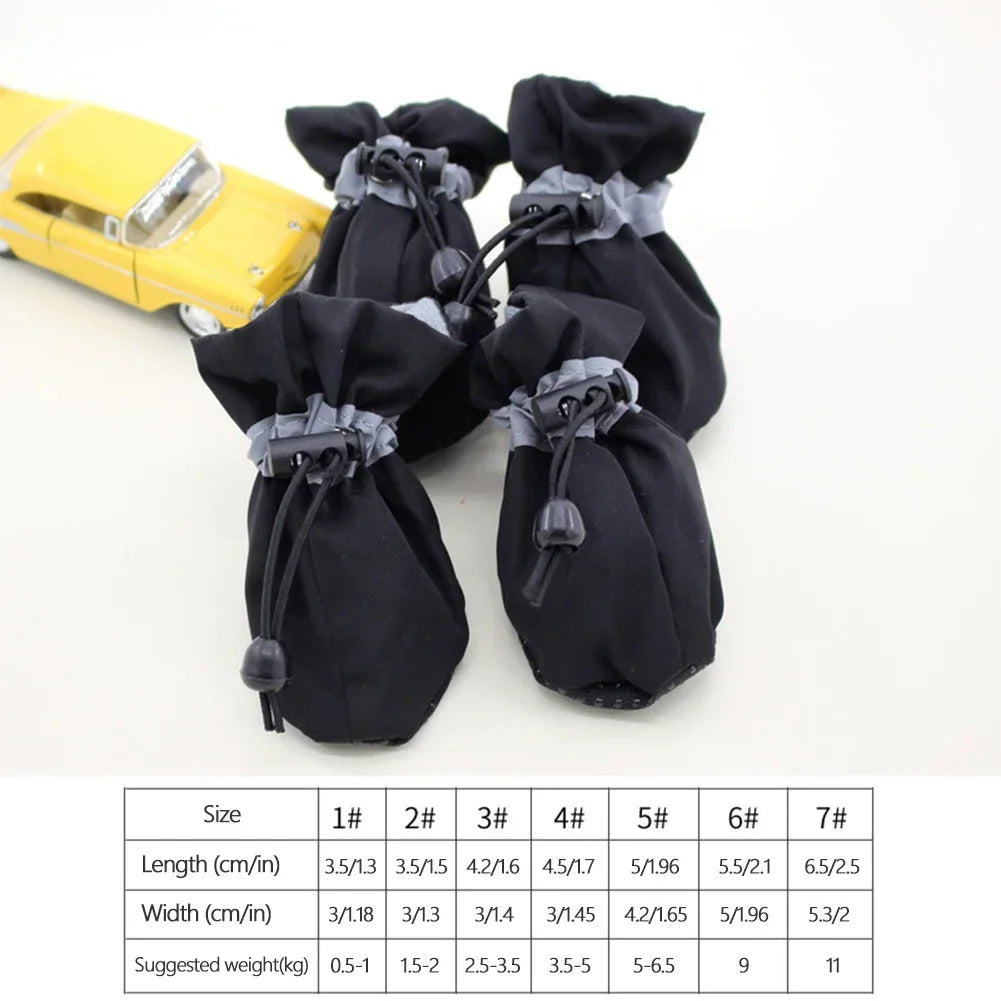 4PCS Puppy Waterproof Hiking Slipper Boots Durable Dog Shoes For Small And Medium Sized Dogs